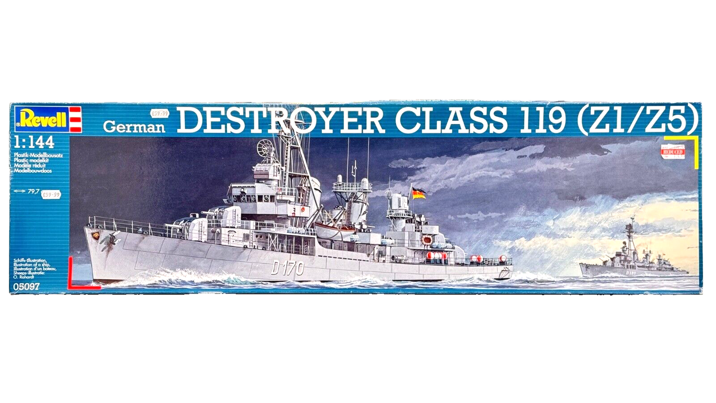 REVELL 1/144 - 05097 - GERMAN DESTROYER CLASS 119 (Z1/Z5) KIT - COMPLETE/UNUSED