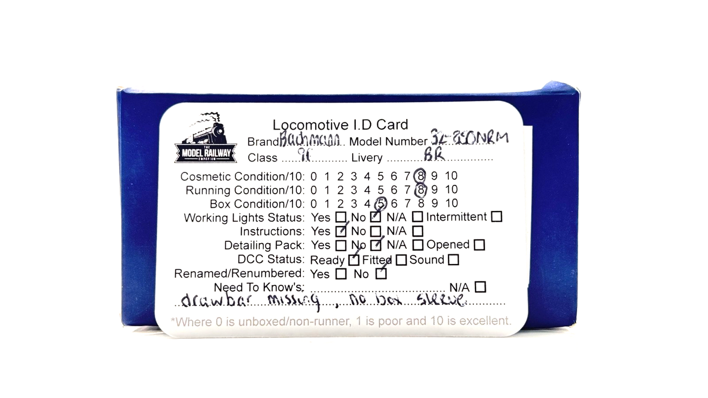 BACHMANN 00 GAUGE - 32-850NRM - CLASS 9F 92220 BR GREEN EVENING STAR NOT PERFECT