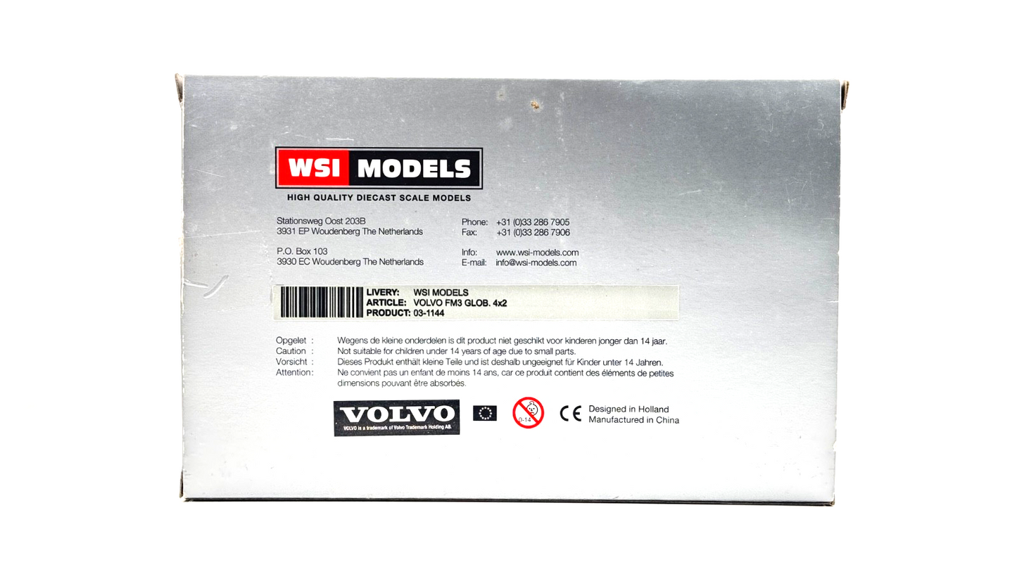 WSI 1/50 SCALE - 03-1144 - VOLVO FM3 GLOB 4X2 GLOBETROTTER WHITE TRACTOR UNIT