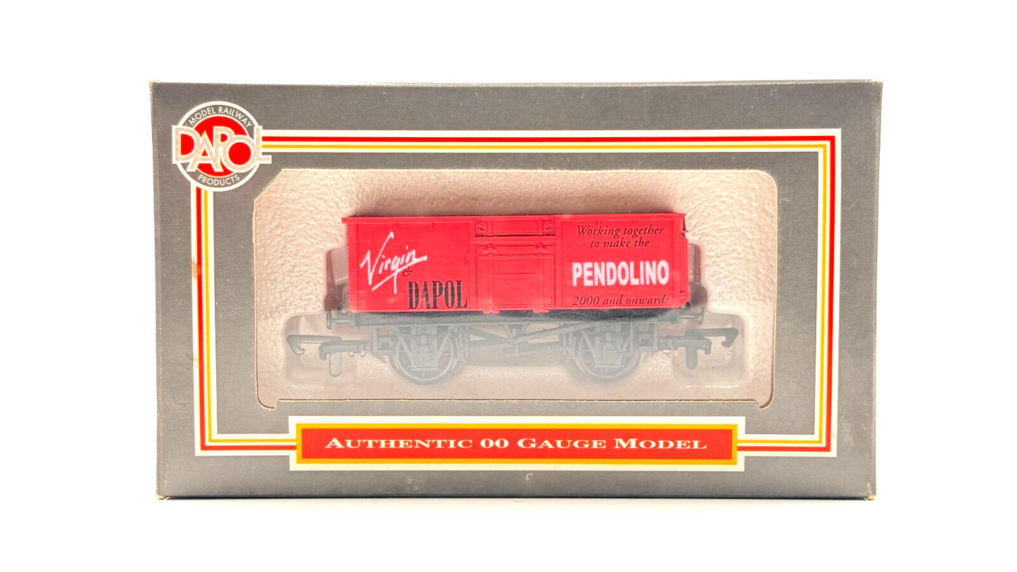 DAPOL 00 GAUGE - VIRGIN TRAINS PENDOLINO PLANK WAGON RED PROMO (LIMITED EDITION)