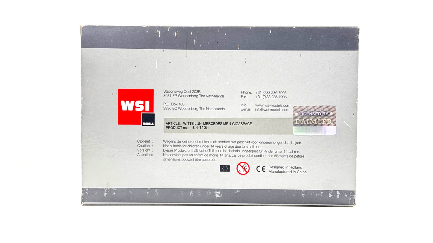 WSI 1/50 SCALE - 03-1135 - MERCEDES MP4 GIGASPACE WHITE TRACTOR UNIT BOXED