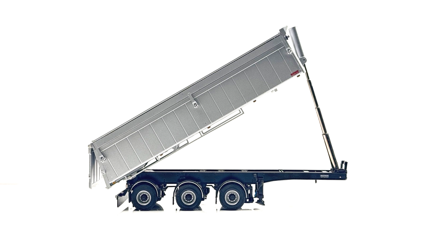 WSI 1/50 SCALE - 03-1003 - 3 AXLE ASPHALT SAND TIPPER TRAILER SILVER - BOXED