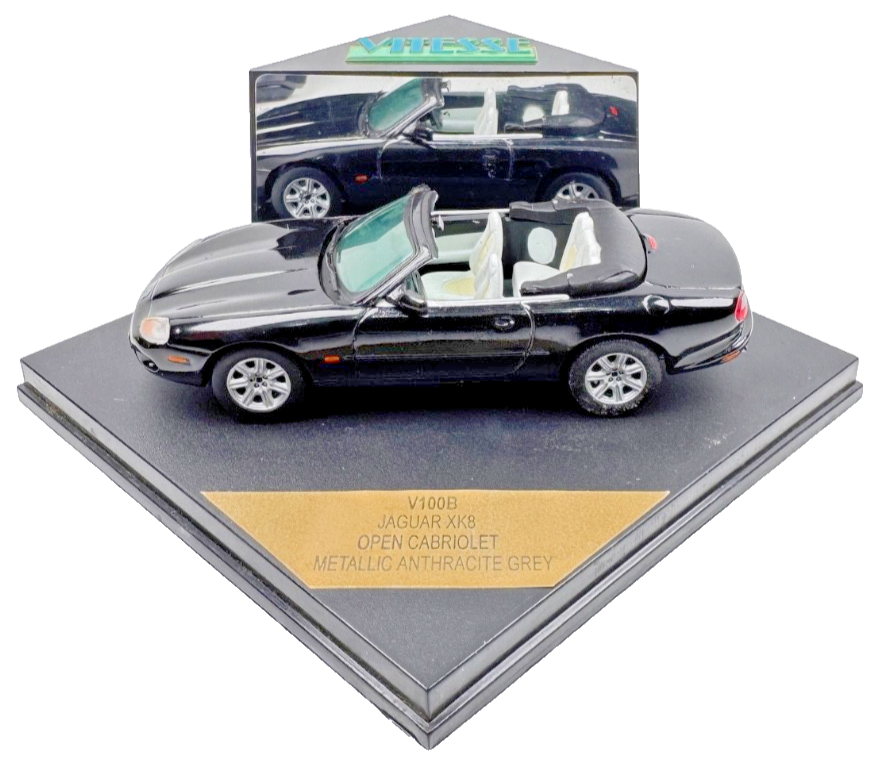 VITESSE 1/43 SCALE - V100B - JAGUAR XK8 OPEN CABRIOLET METALLIC ANTHRACITE GREY
