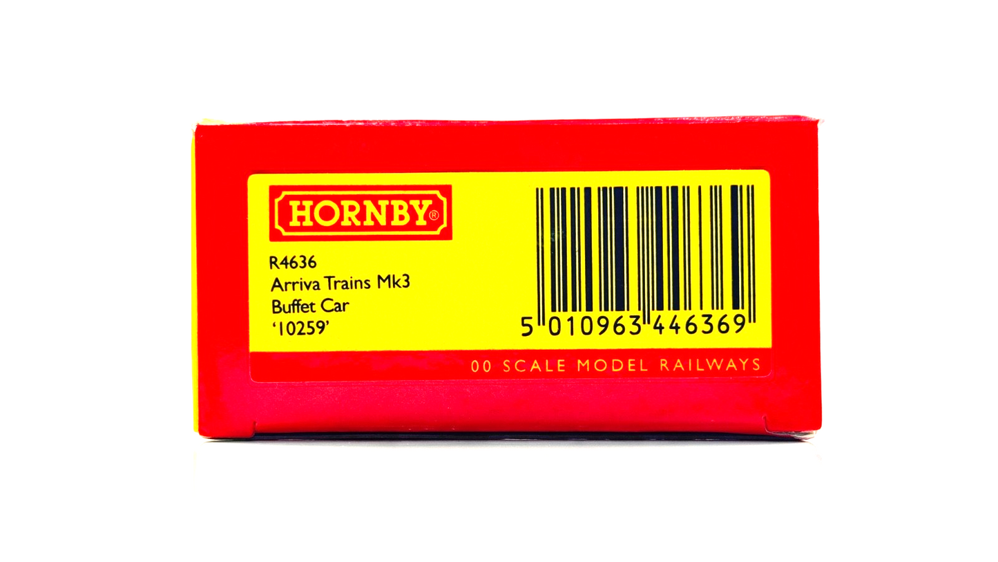 HORNBY 00 GAUGE - R4636 - ARRIVA TRAINS WALES ATW MK3 BUFFET CAR 10259 IMPERFECT