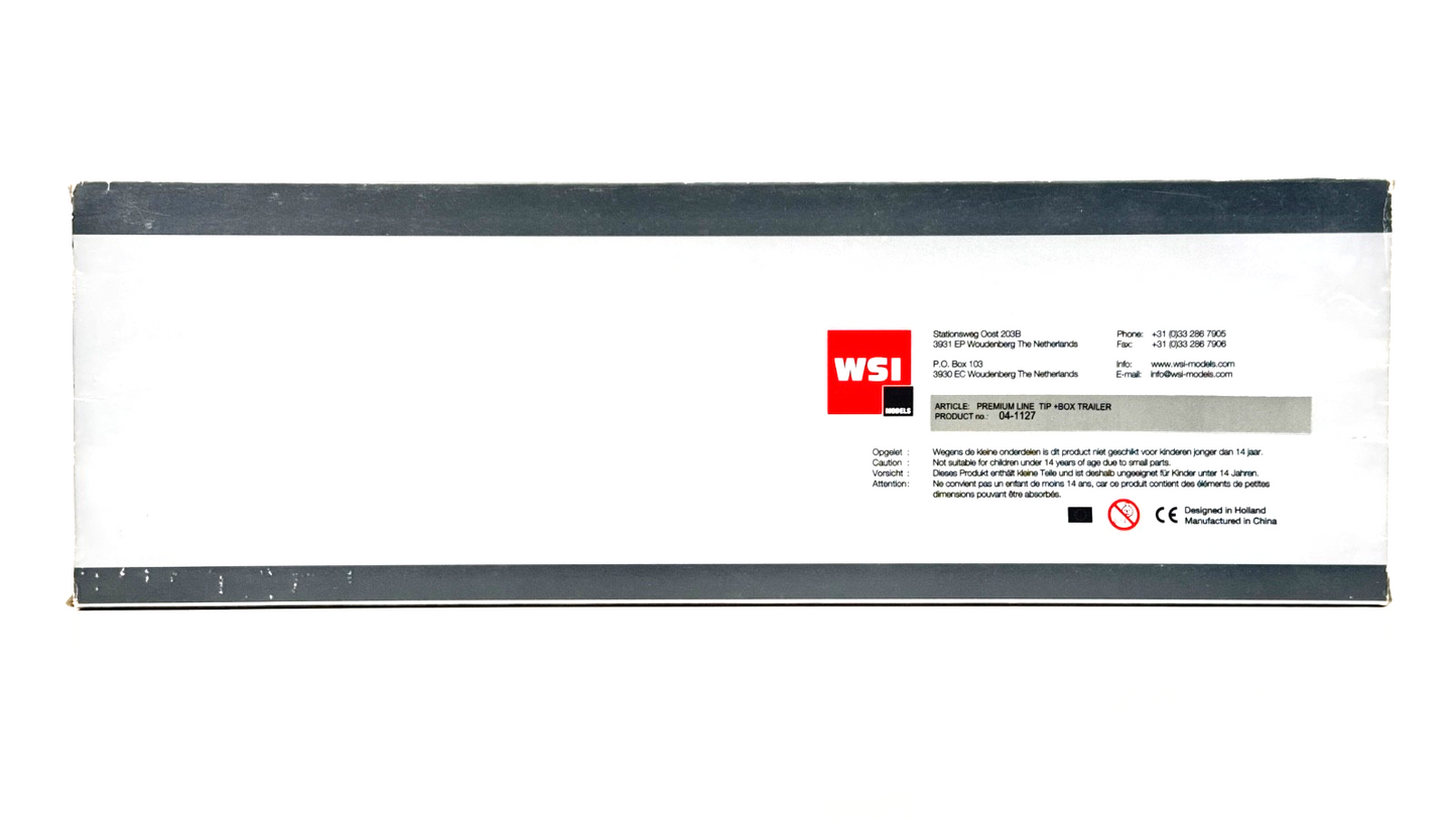 WSI 1/50 SCALE - 04-1127 - PREMIUM LINE 3 AXLE TIP +BOX TRAILER - BOXED