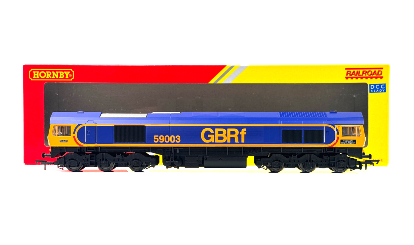 HORNBY 00 GAUGE - R3760 - CLASS 59 DIESEL 59003 GBRF YEOMAN HIGHLANDER W/LIGHTS!