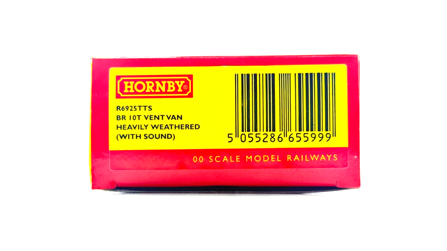 HORNBY 00 GAUGE - R6925TTS - BR 10T VENT VAN HEAVILY WEATHERED - DCC TTS SOUND