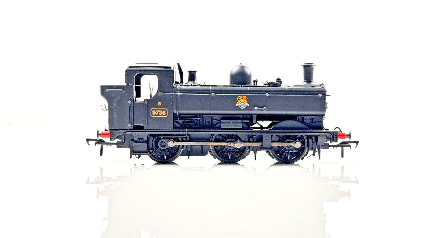 BACHMANN 00 GAUGE - 32-205 - 8750 PANNIER TANK 9736 BR BLACK EARLY EMBLEM BOXED