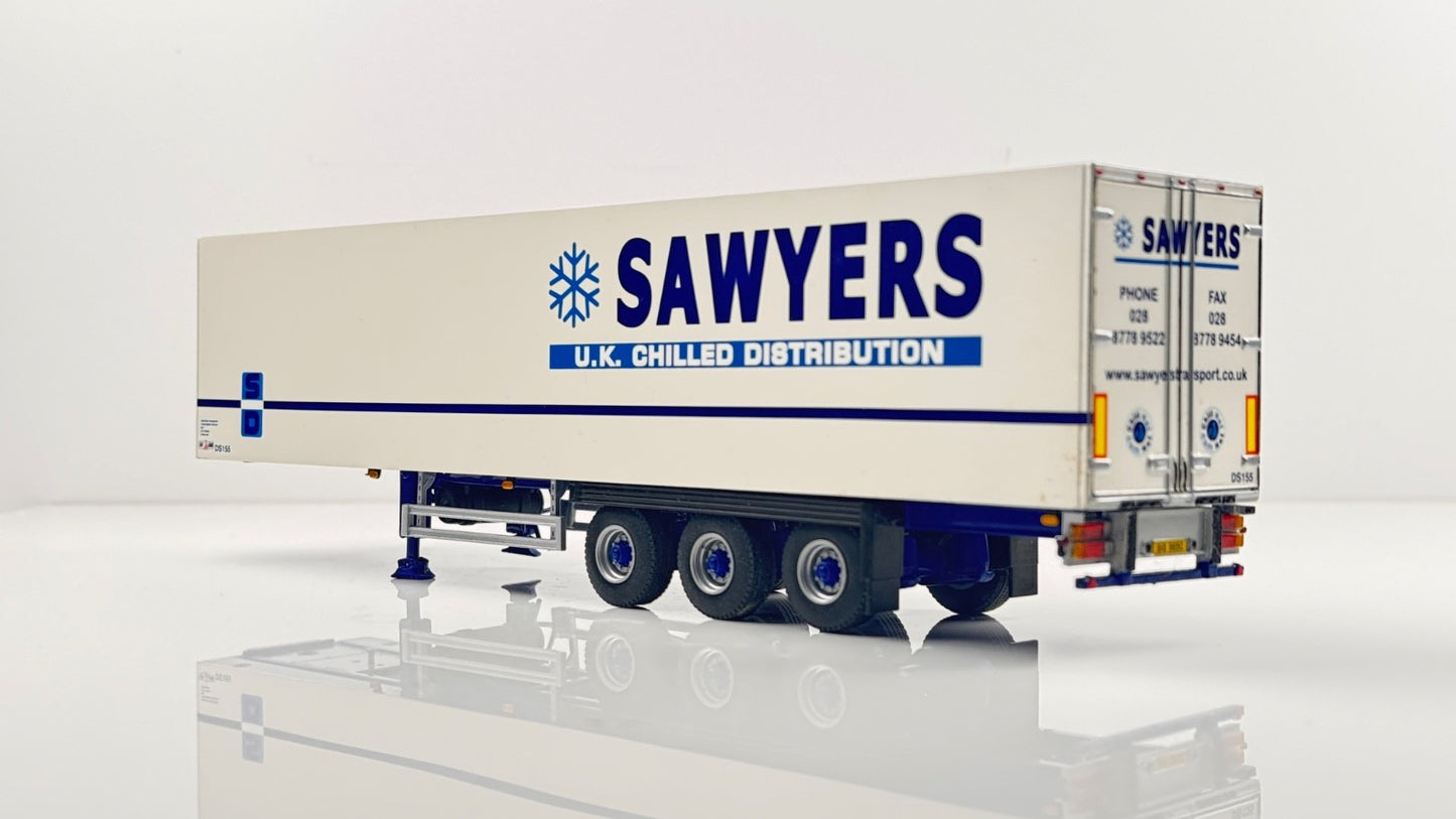 WSI 1/50 SCALE - 03-1109 - 3 AXLE SAWYERS UK CHILLED DISTRIBUTION TRAILER BOXED