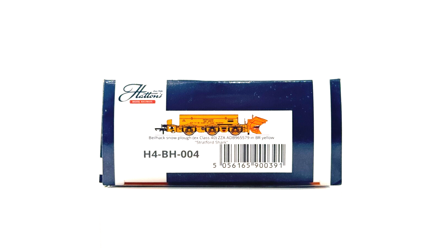 HATTONS 00 GAUGE - H4-BH-004 - BEILHACK SNOW PLOUGH BR YELLOW STRATFORD SHARK