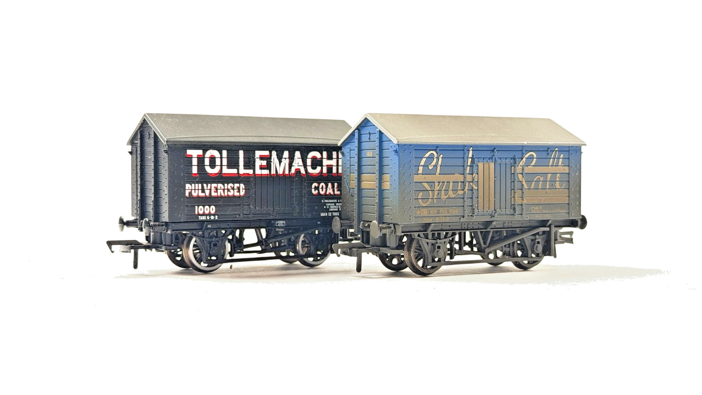 BACHMANN 00 GAUGE - 10T/12T SALT WAGONS SHAKA SALT TOLLEMACHE COAL X2 UNBOXED