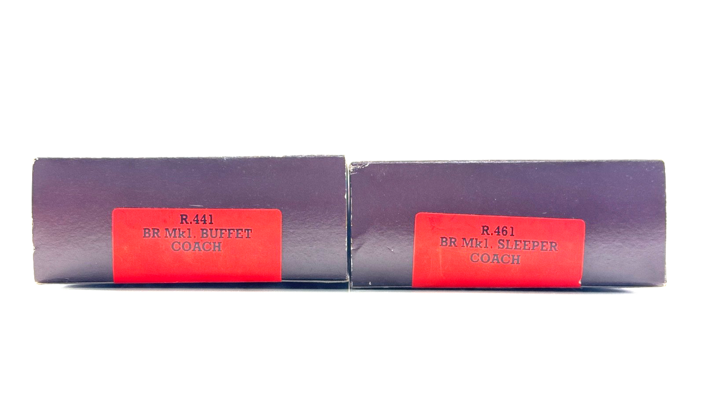 HORNBY 00 GAUGE - R441/R461 - BR MK1 MAROON BUFFET/SLEEPER COACHES - BOXED
