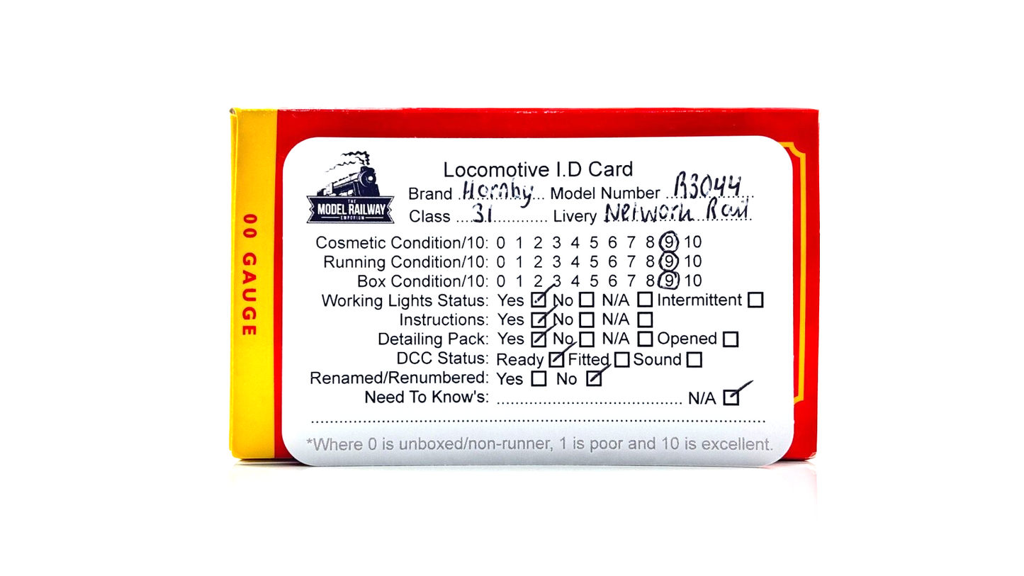 HORNBY 00 GAUGE - R3044 - CLASS 31 DIESEL 31233 NETWORK RAIL YELLOW - BOXED