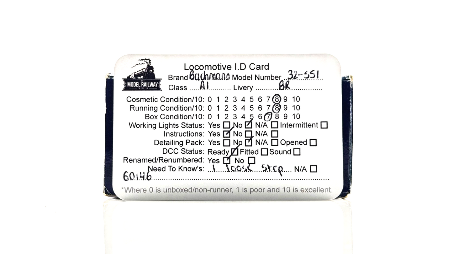 BACHMANN 00 GAUGE - 32-551 - CLASS A1 60146 PEREGRINE BR GREEN RENAMED/NUMBERED