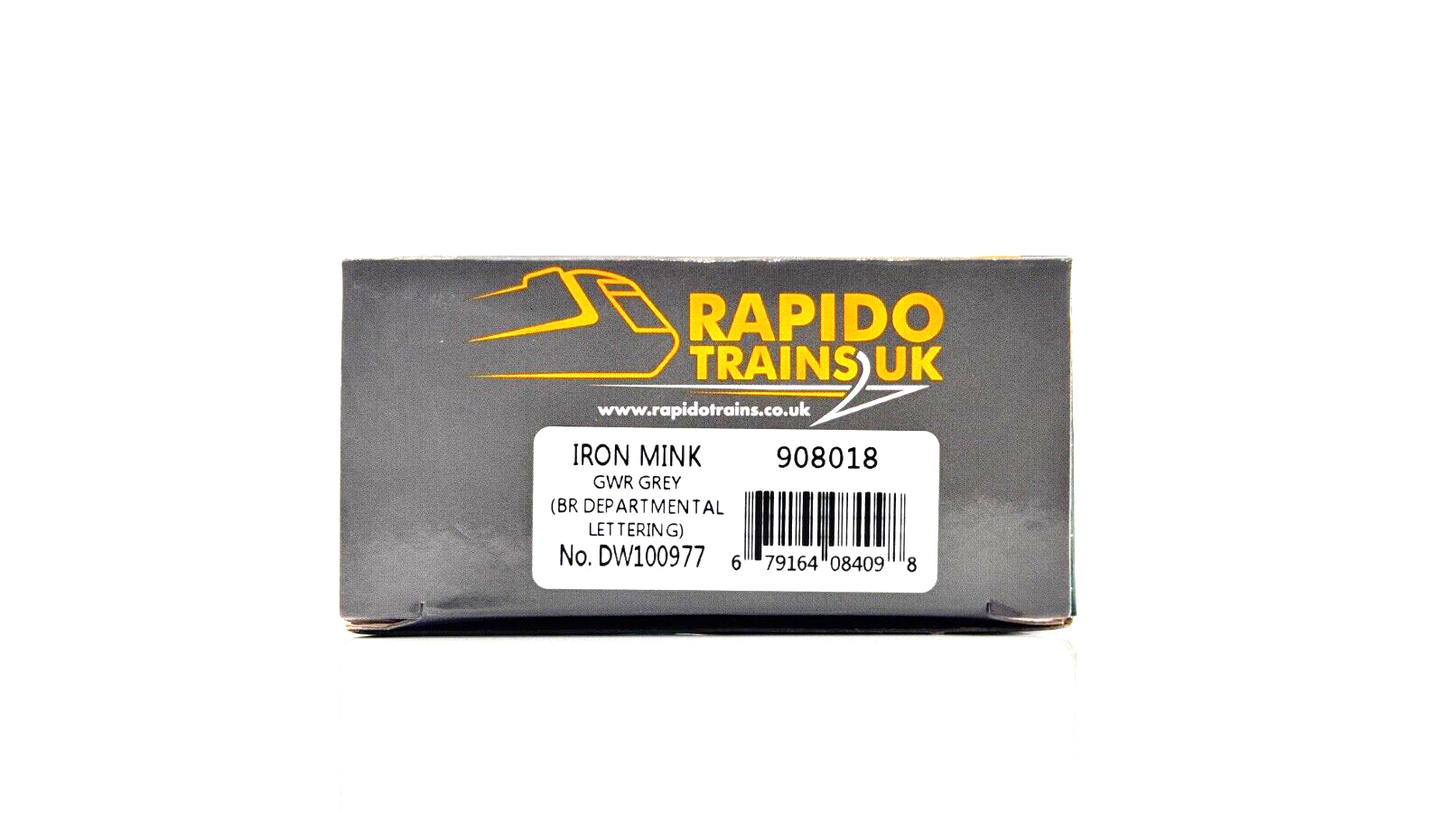 RAPIDO 00 GAUGE - 908018 - IRON MINK GWR GREY BR DEPT LETTERING DW100977 - BOXED