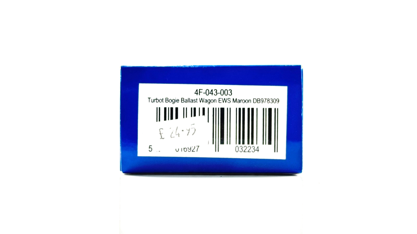 DAPOL 00 GAUGE - 4F-043-003 - TURBOT BOGIE BALLAST WAGON EWS MAROON DB978309