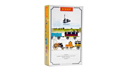HORNBY 00 GAUGE - R3956 - L&MR STEPHENSON'S ROCKET MAIL COACH TRAIN PACK BOXED
