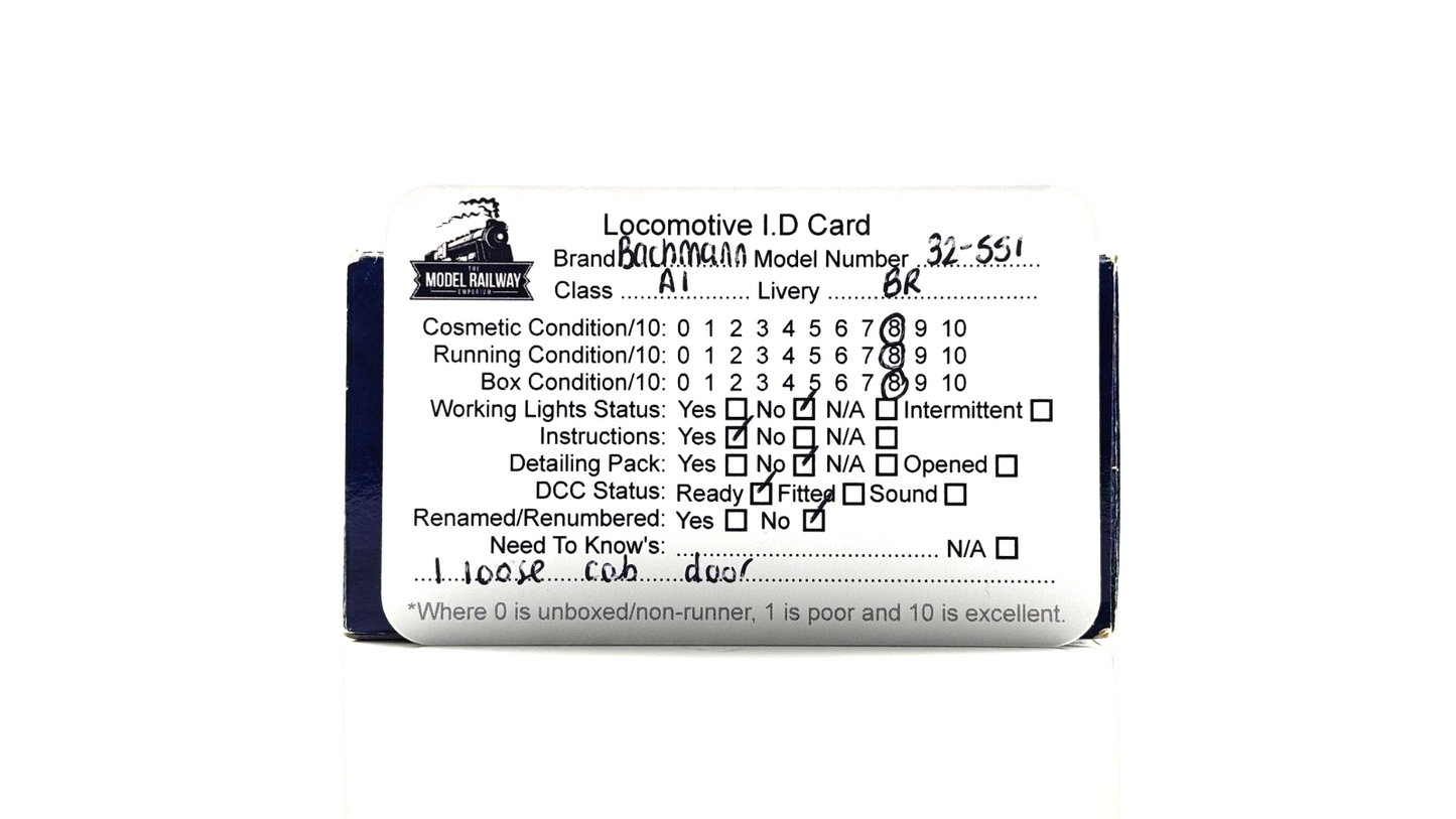 BACHMANN 00 GAUGE - 32-551 - CLASS A1 60158 ABERDONIAN BR GREEN LATE CREST