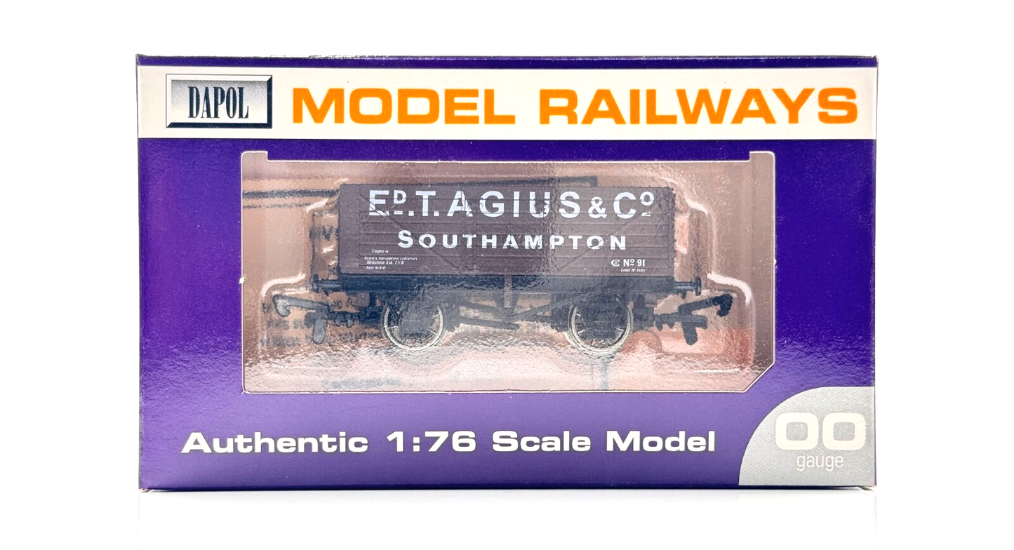 DAPOL 00 GAUGE - ED. T. AGIUS & CO SOUTHAMPTON PLANK WAGON 91 (LIMITED EDITION)