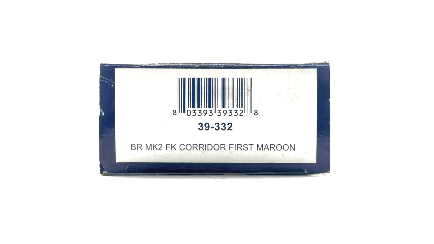 BACHMANN 00 GAUGE - 39-332 - BR MK2 FK CORRIDOR FIRST MAROON COACH - BOXED