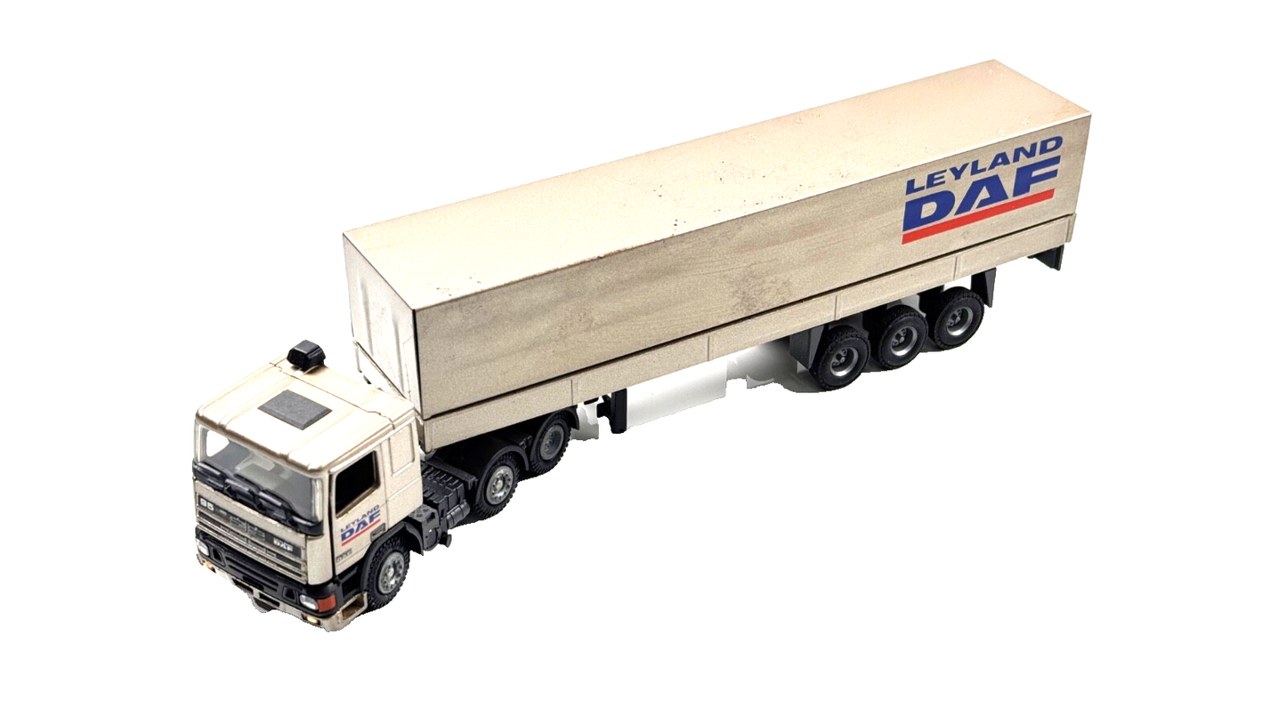 TEKNO 1/50 SCALE - DAF 95 'LEYLAND DAF' SILVER TRUCK & TRAILER - BOXED