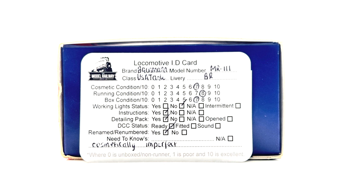 BACHMANN 00 GAUGE - MR-111 - USA CLASS 0-6-0T BRITISH RAILWAYS BLACK RENUMBERED