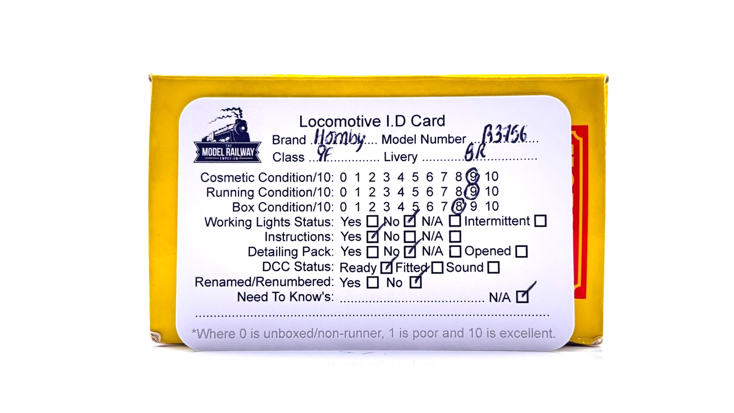 HORNBY 00 GAUGE - R3756 - EARLY BR BLACK CLASS 9F CROSTI BOILER 92028 WEATHERED