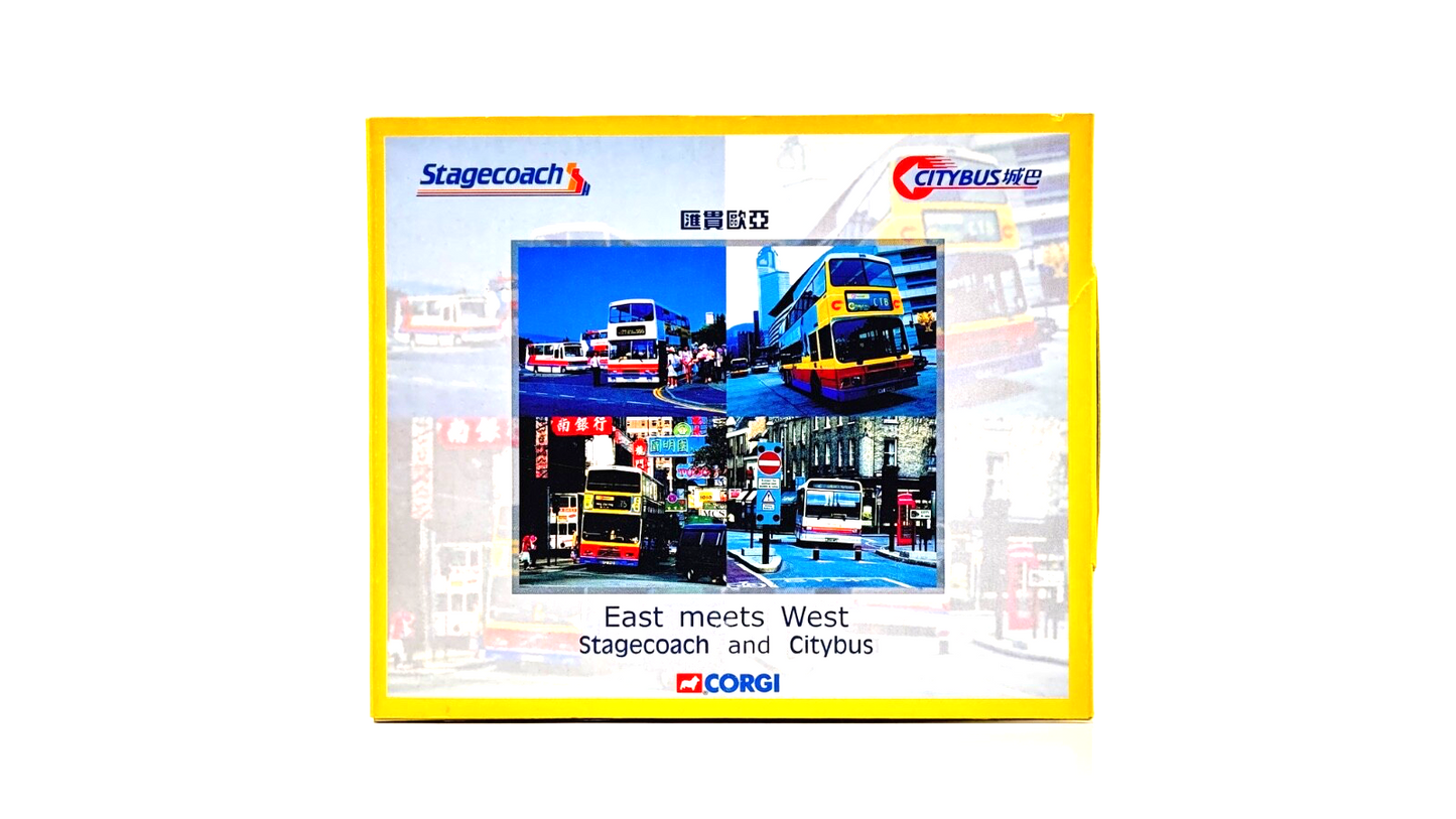 CORGI 1/76 SCALE - 45006 - STAGECOACH CITYBUS EAST MEETS WEST TWIN - BOXED
