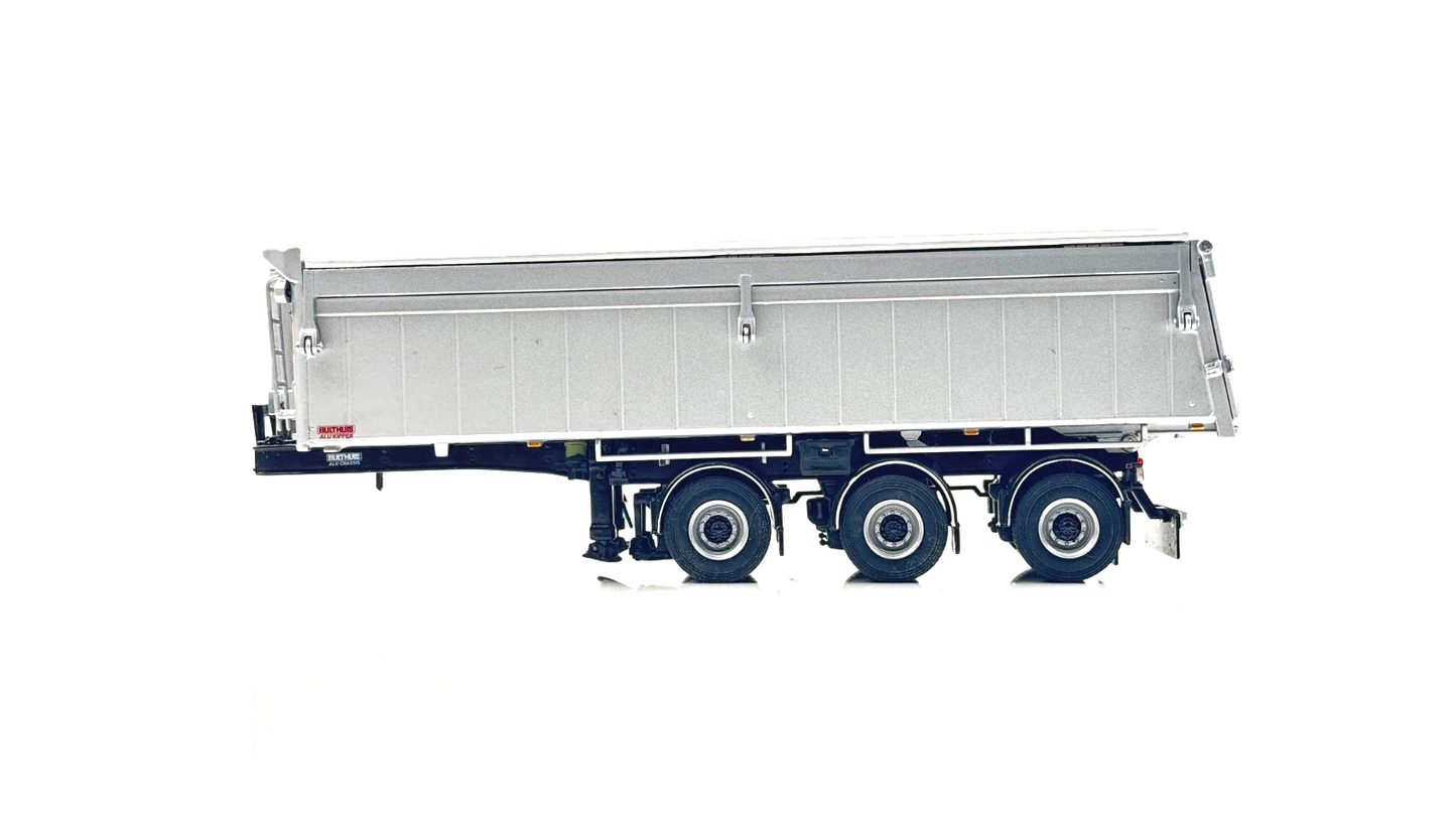 WSI 1/50 SCALE - 03-1003 - 3 AXLE ASPHALT SAND TIPPER TRAILER SILVER - BOXED