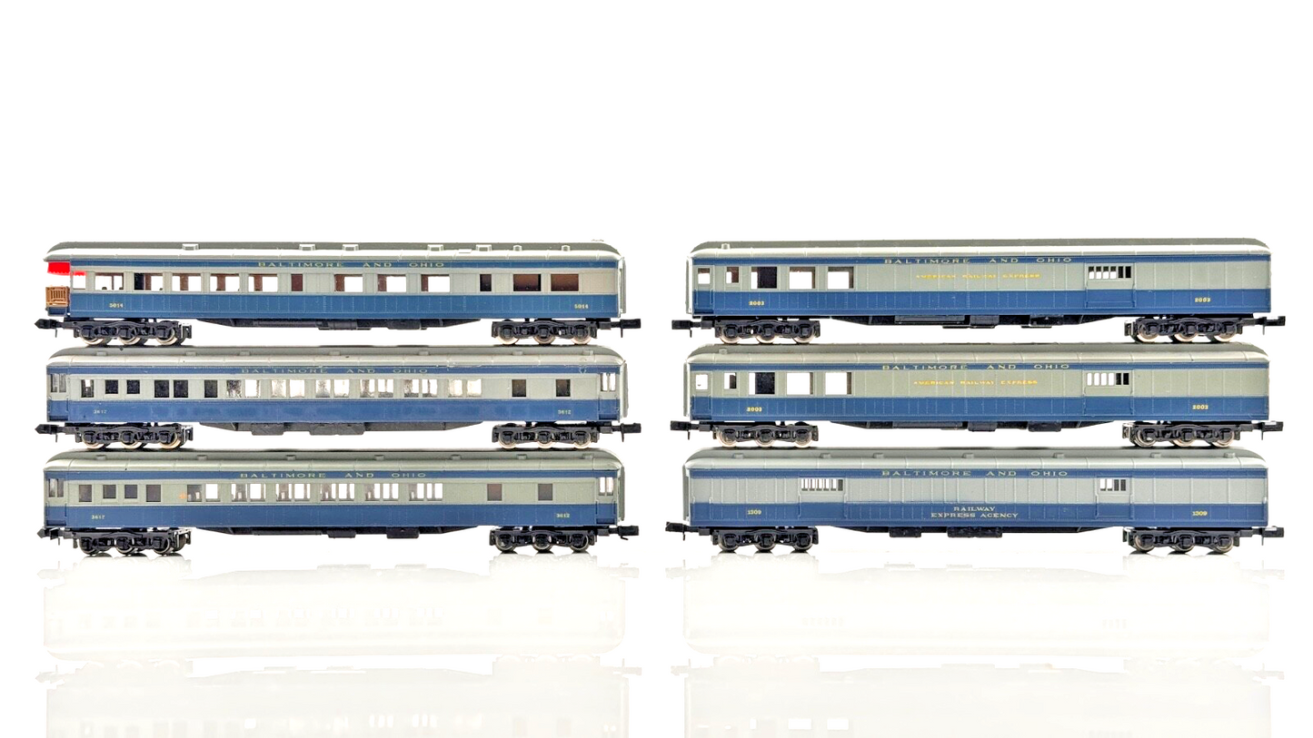 ATLAS/RIVAROSSI N GAUGE - RAKE OF 6 BALTIMORE & OHIO PASSENGER COACHES - UNBOXED