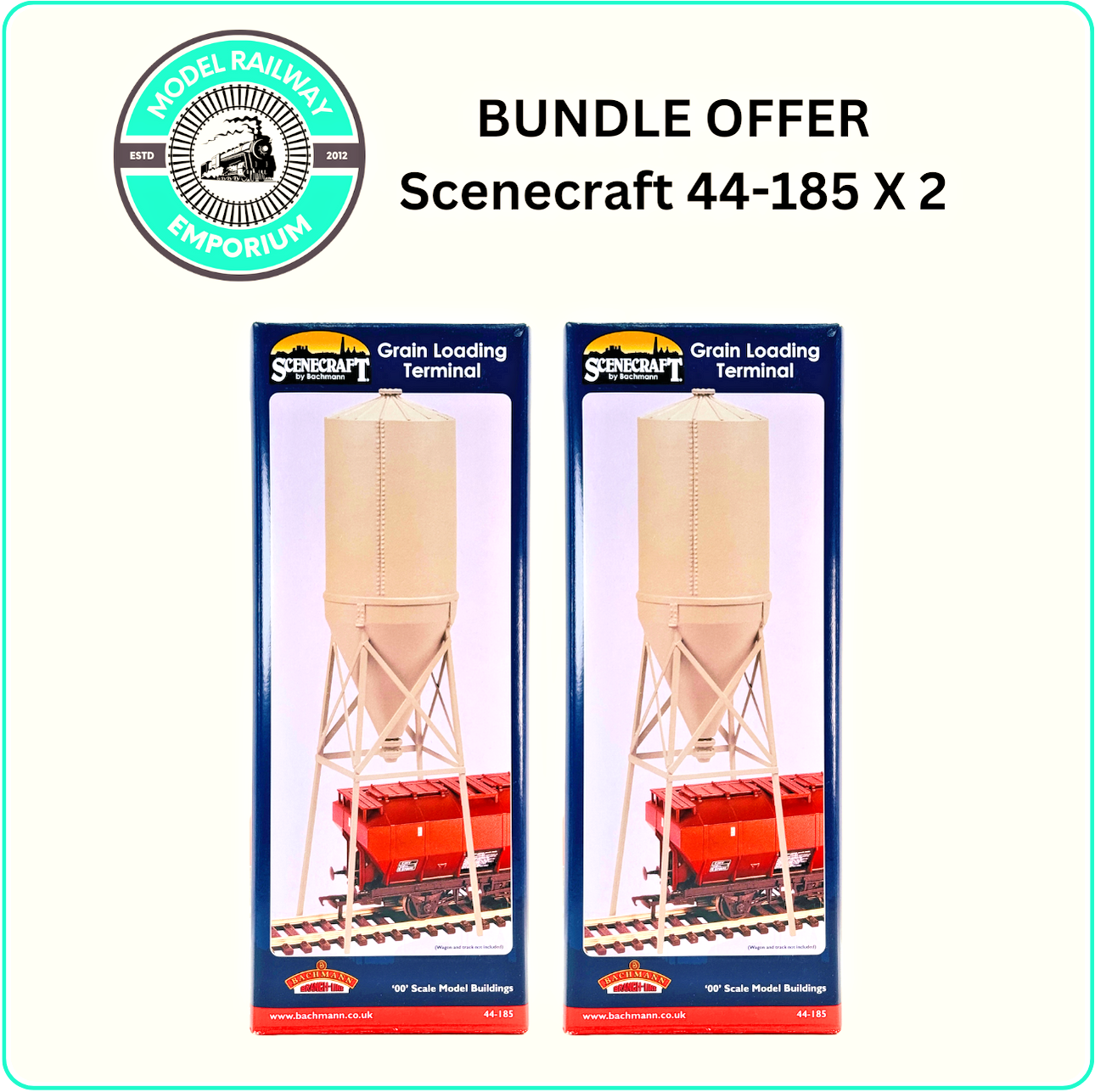 BACHMANN 00 GAUGE SCENECRAFT - 44-185 - GRAIN LOADING TERMINAL - NEW BOXED X 2