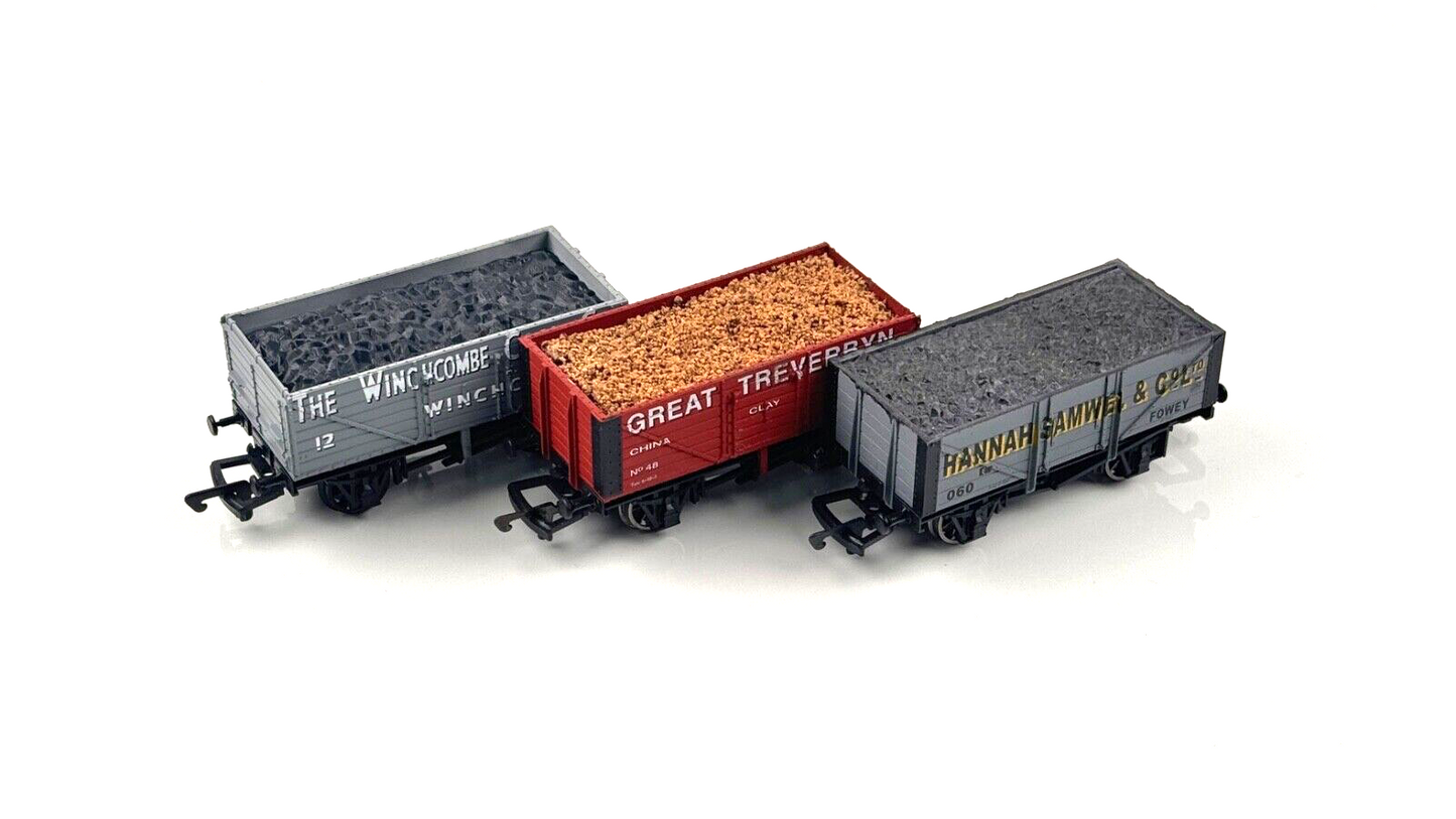 DAPOL 00 GAUGE - WINCHCOMBE COAL HANNAH SAMWEL GREAT TREVERBYN WAGONS X 3