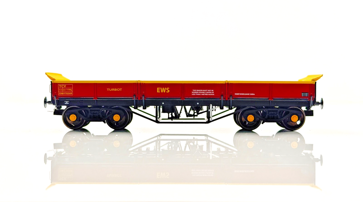 DAPOL 00 GAUGE - 4F-043-003 - TURBOT BOGIE BALLAST WAGON EWS MAROON DB978309