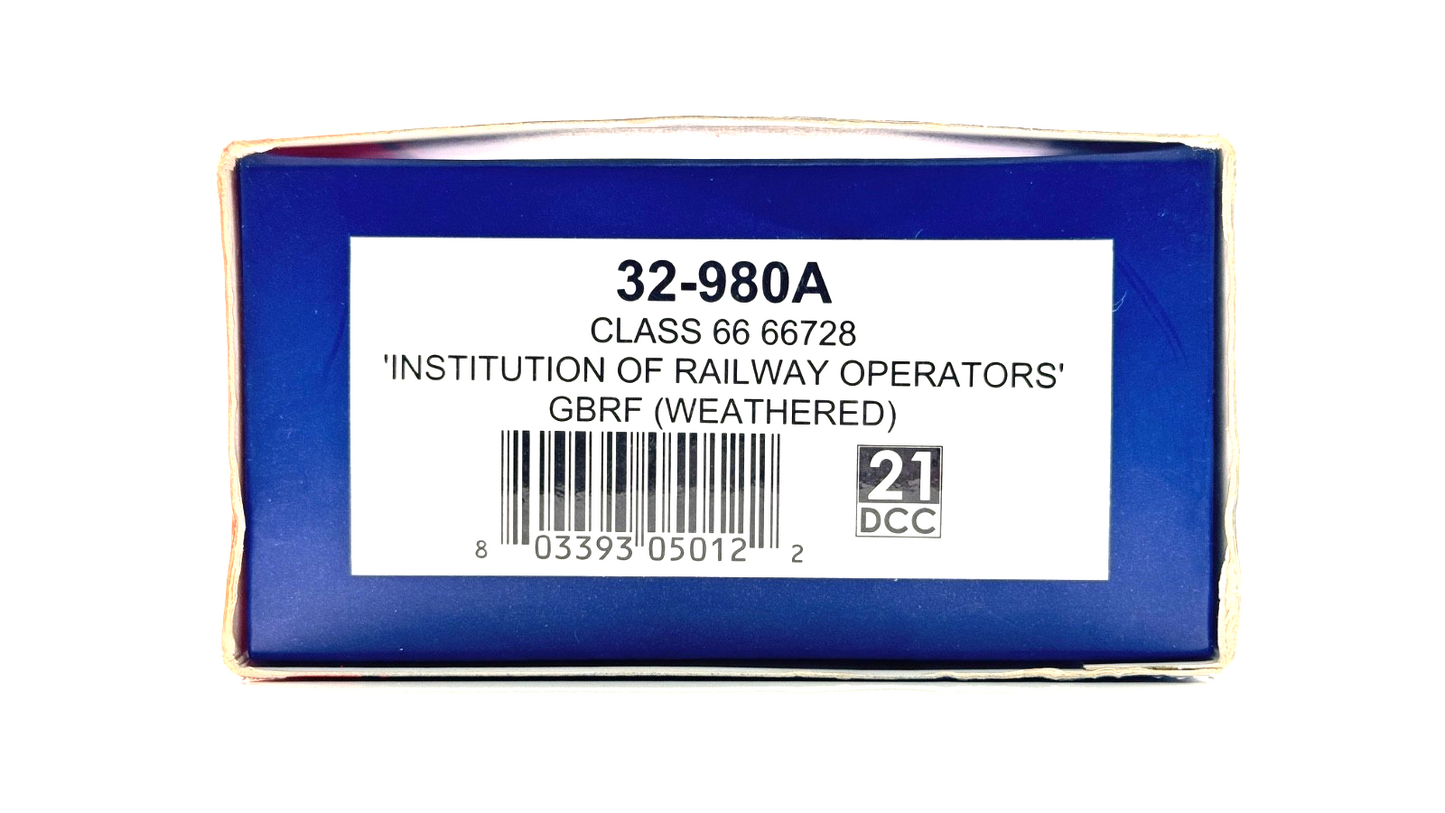 BACHMANN 00 GAUGE - 32-980A - CLASS 66 66728 GBRF INST OF RAILWAY OPERATORS DCC