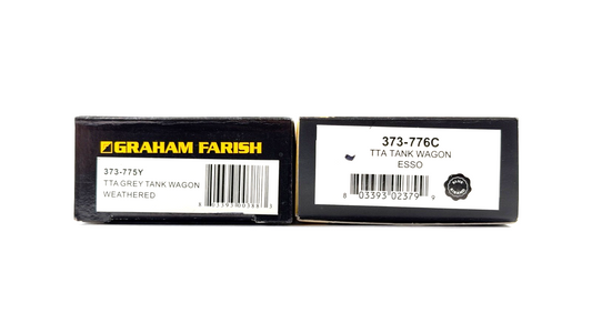 GRAHAM FARISH N GAUGE - 373-775Y/373-776C - TTA TANK WAGON GREY WEATHERED / ESSO