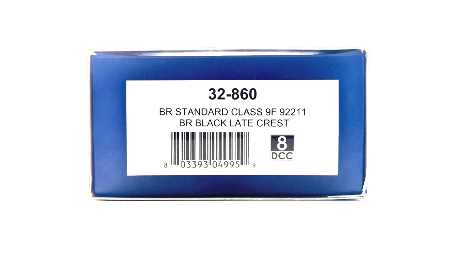 BACHMANN 00 GAUGE - 32-860 - BR STANDARD CLASS 9F 92211 BR BLACK (LATE CREST)