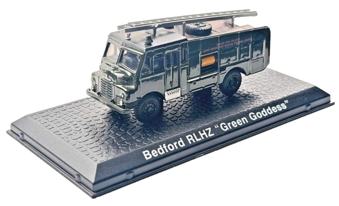 OXFORD DIECAST/ATLAS 1/76 SCALE - BEDFORD RLHZ GREEN GODDESS FIRE ENGINE