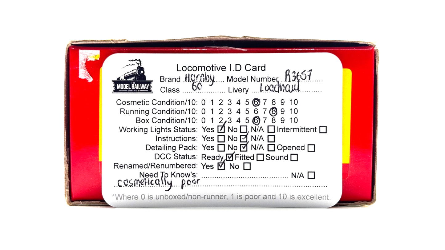HORNBY 00 GAUGE - R3657 - CLASS 60 DIESEL 60050 LOADHAUL ROSEBERRY TOPPING - NQP