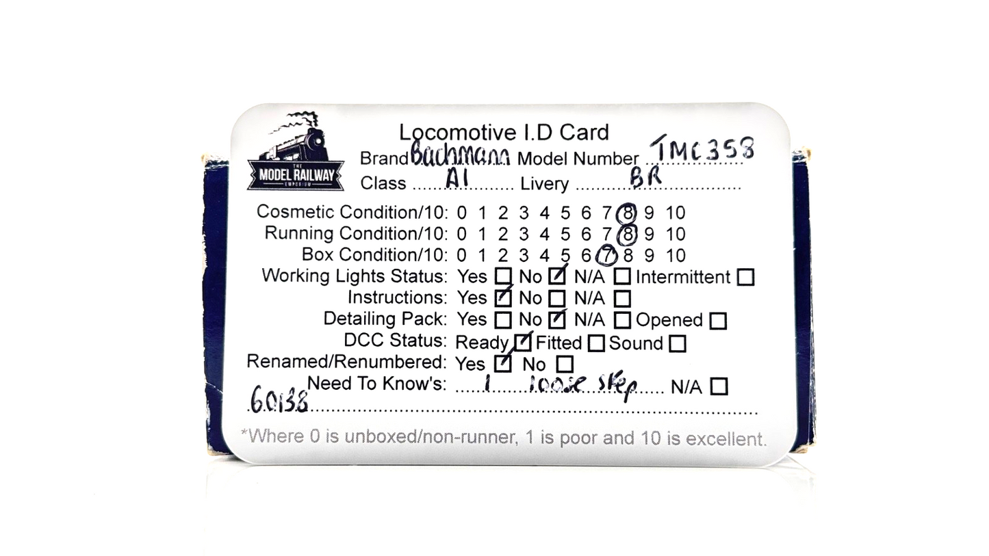 BACHMANN 00 GAUGE - TMC358 - CLASS A1 60138 BOSWELL BR GREEN RENAMED/NUMBERED