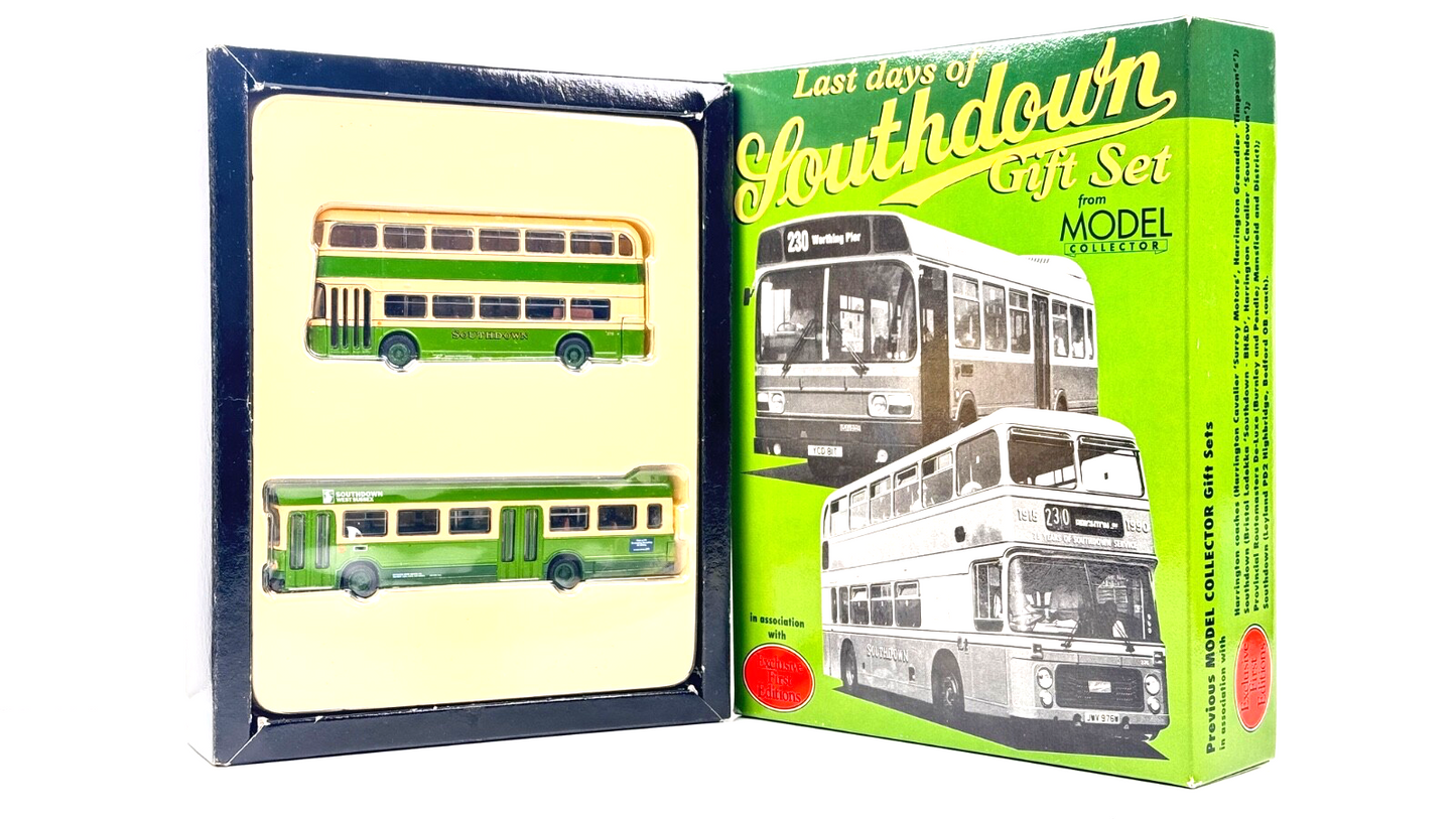 EFE 1/76 SCALE - LAST DAYS OF SOUTHDOWN GIFT SET TWIN MODEL BUS SET - BOXED