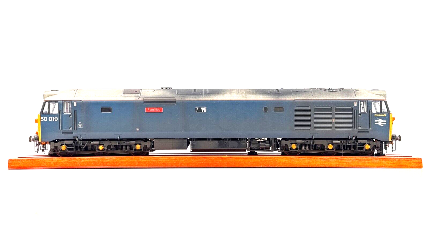 HELJAN O GAUGE - CLASS 50 DIESEL 50019 LAIRA DEPT BLUE RAMILLIES (PROTO NEO)
