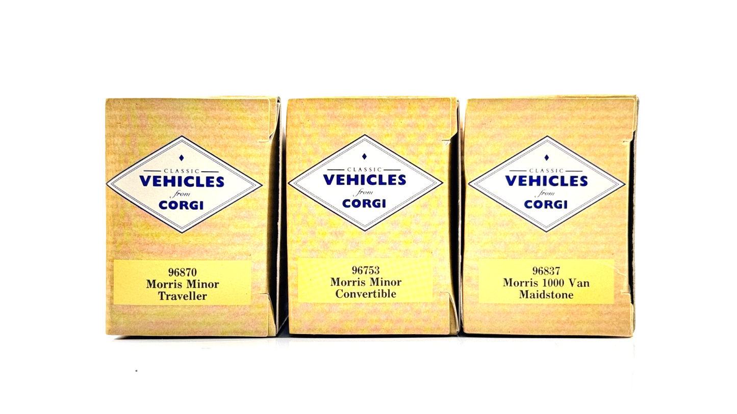 CORGI 1/43 SCALE - 96870 96753 96837 - MORRIS MINOR/VAN TRIPLE PACK - BOXED