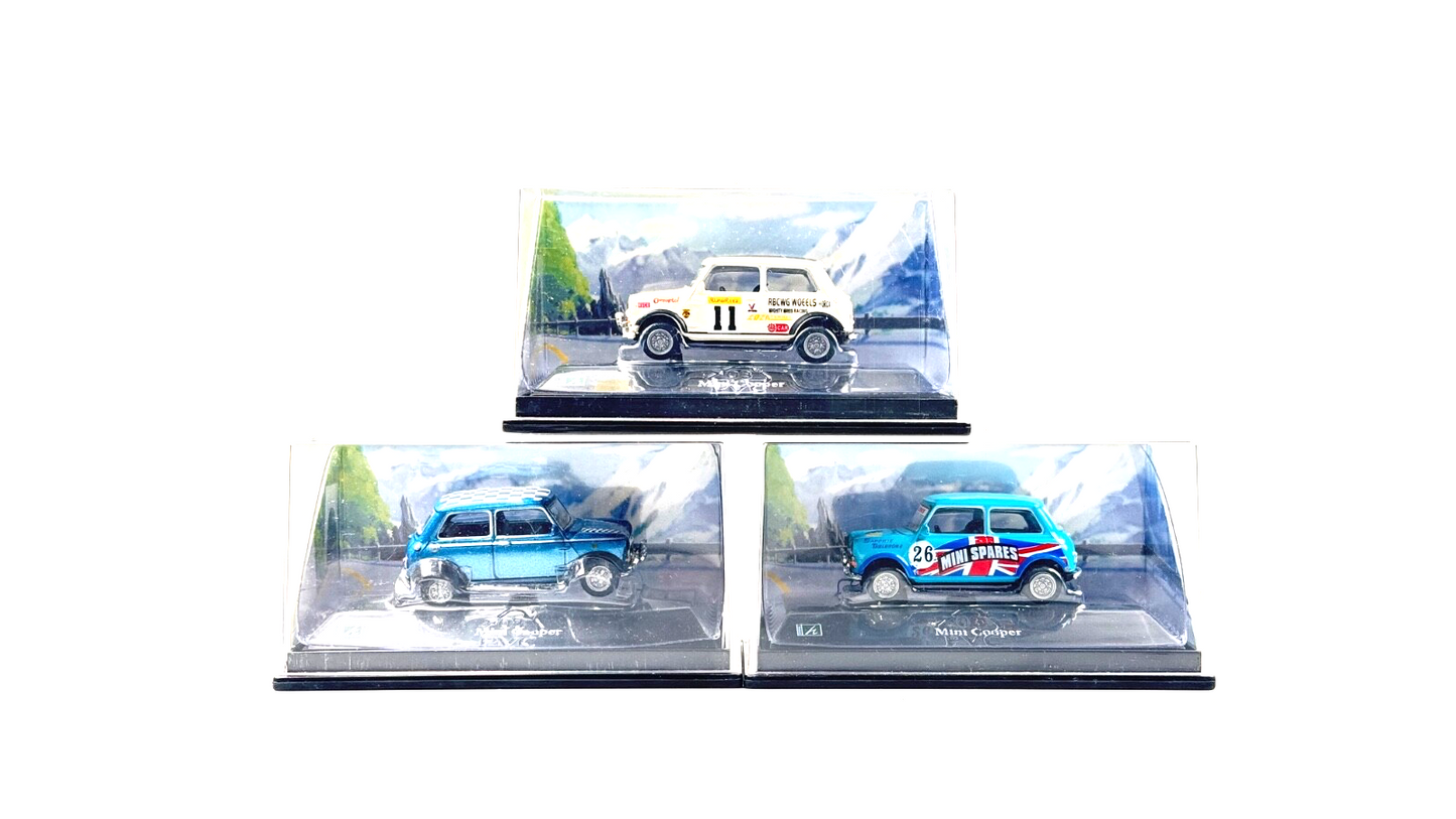 CARARAMA 1/72 SCALE - 3 X ASSORTED MINI COOPER RACING LIVERIES - BOXED