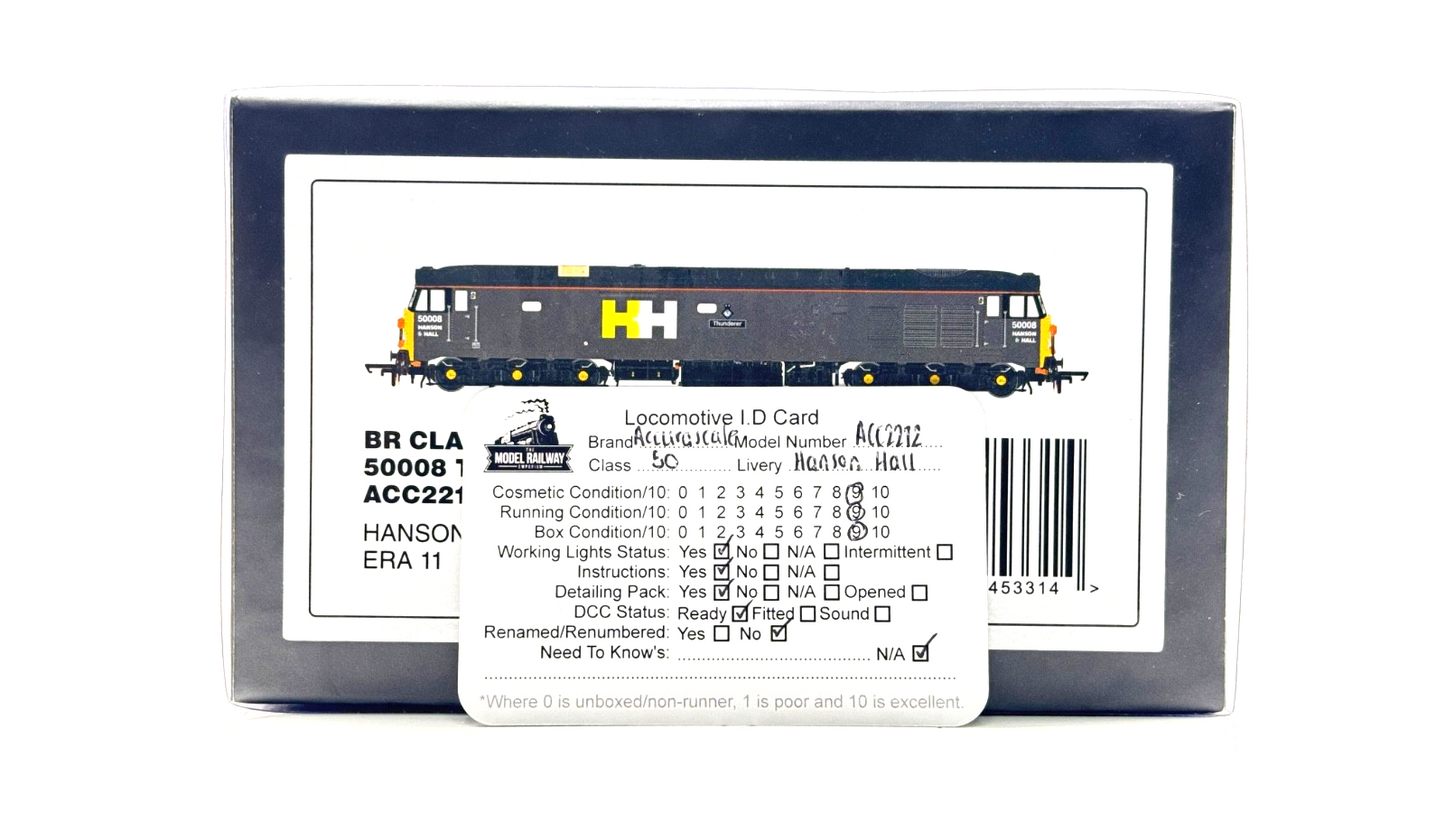 ACCURASCALE 00 GAUGE - ACC2212 - CLASS 50 HANSON + HALL THUNDERER 50008