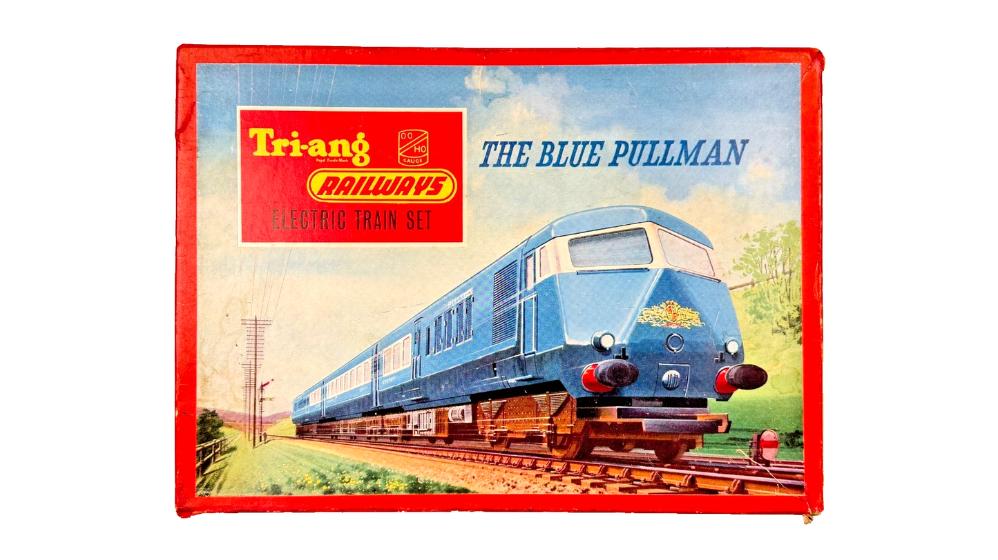 TRIANG HORNBY 00 GAUGE - RS.52 - BLUE PULLMAN 3 CAR LOCOMOTIVE & TRACK PACK 2