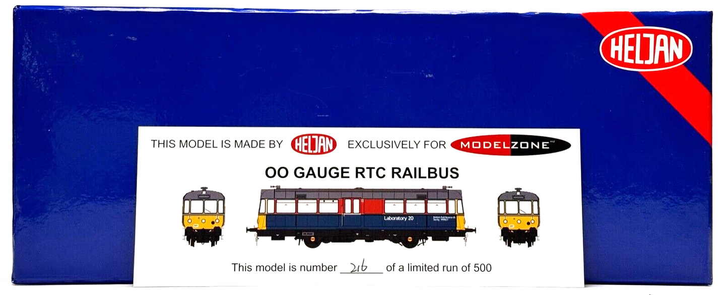 HELJAN 00 GAUGE - 87101 - RAILBUS RTC BR RED/BLUE DERBY LABORATORY 20 - BOXED