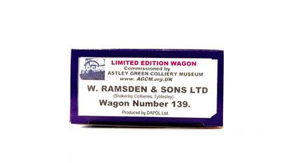 DAPOL 00 GAUGE - W. RAMSDEN & SONS SHAKERLEY COLLIERIES NO.139 (LIMITED EDITION)
