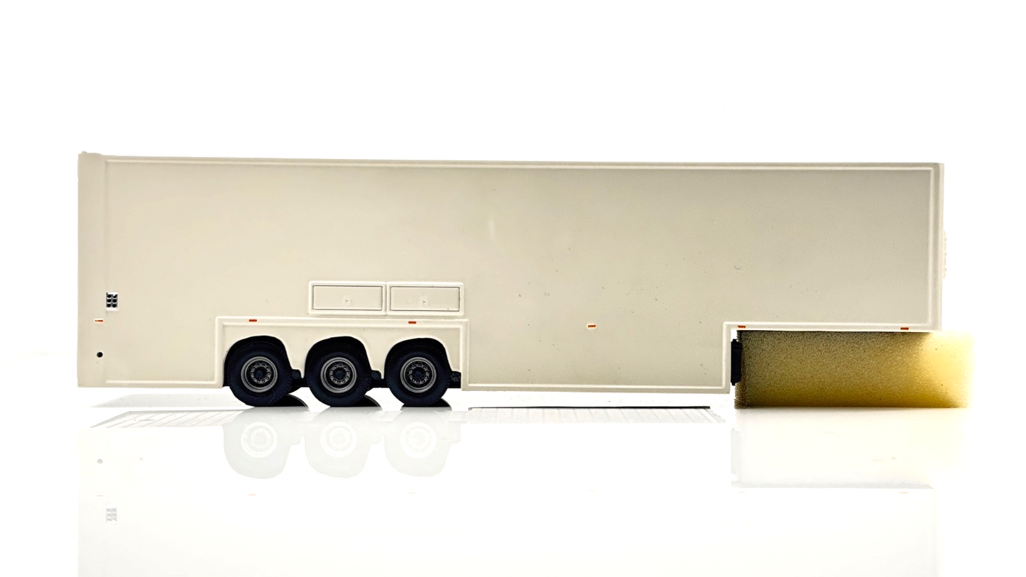 TEKNO 1/50 SCALE - 62401 - DOUBLE DECK PLAIN WHITE TRAILER BOXED