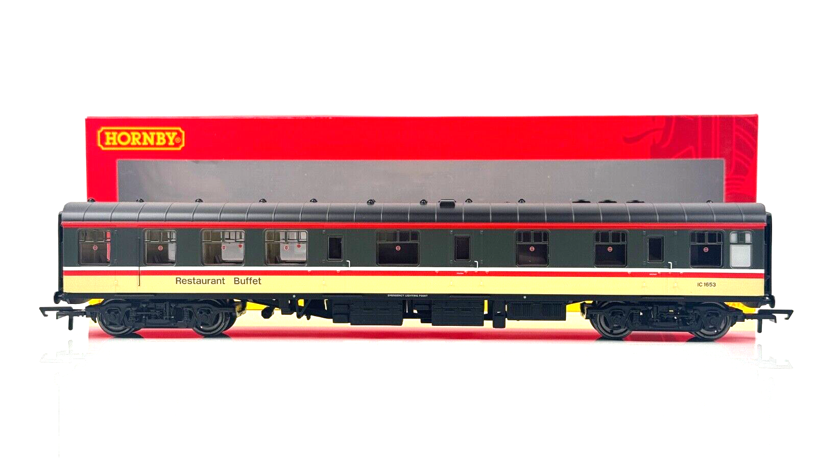 HORNBY 00 GAUGE - R4974A - BR INTERCITY MK1 CATERING (RBR) COACH NO.IC1653 BOXED