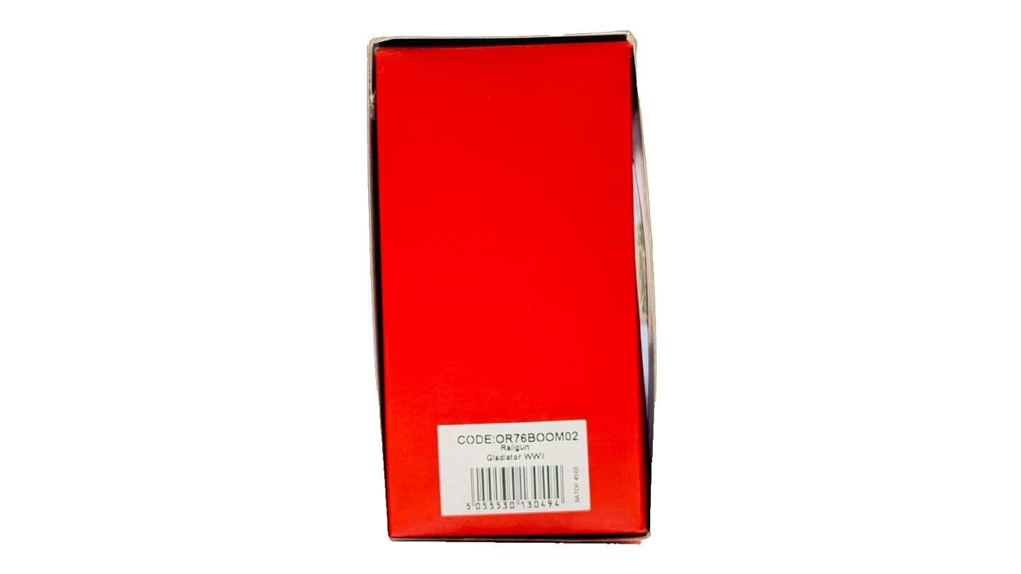 OXFORD RAIL 00 GAUGE - OR76BOOM02 - RAILGUN GLADIATOR WW2 GREEN BOXED